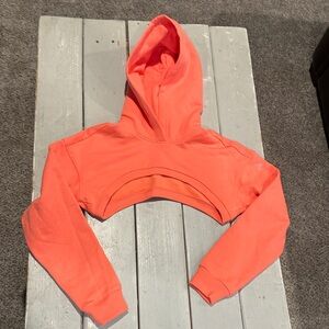 Alo Shrug It Off Crop Hoodie candy Orange size small PERFECT